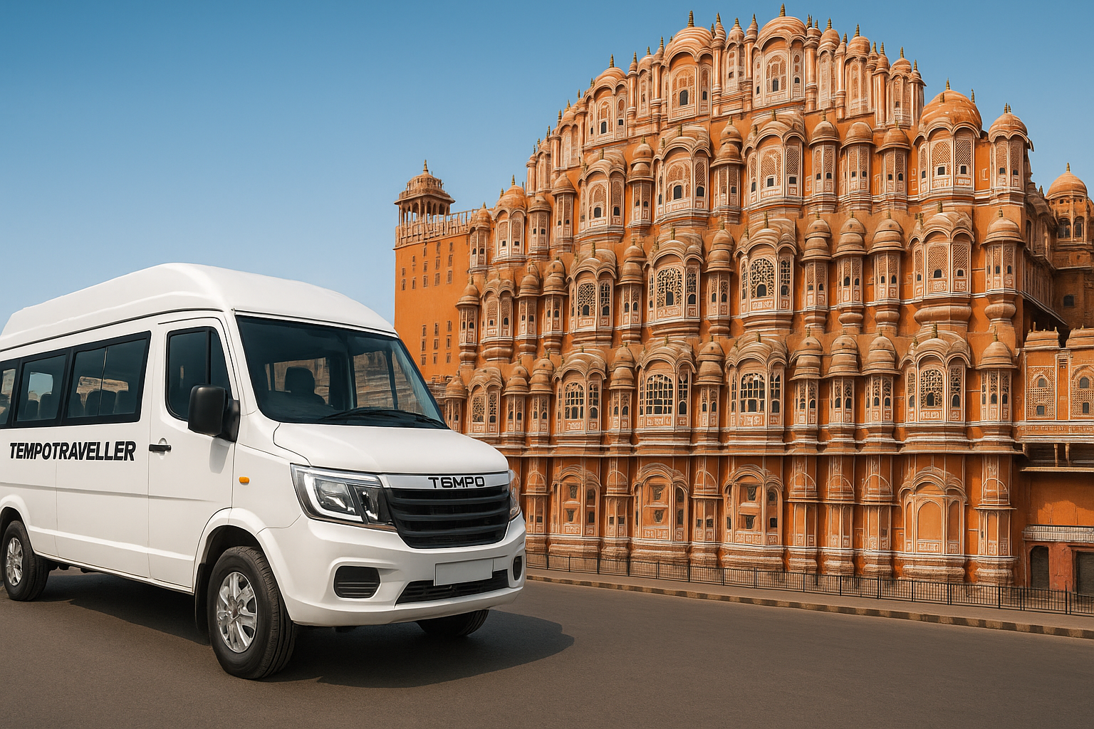 TEMPO TRAVELLER Booking from Delhi to Jaipur